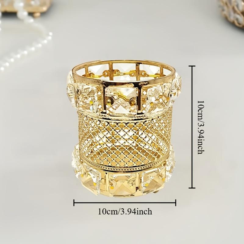 1Pcs New European-style Metal Makeup Brush Storage Tube, Home Office Pen Holder, Dressing Table Beauty Brush Bucket, Decorative Ornament Vase