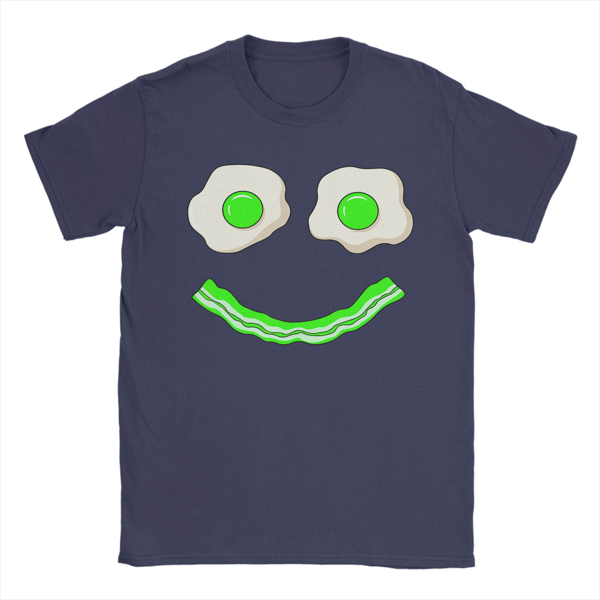 

Green Smile Face Eggs and Bacon Ham Breakfast St Patricks T Shirt Summer 4XL 5XL 6XL Top Tees Short Sleeve Funny Tshirt 4XL