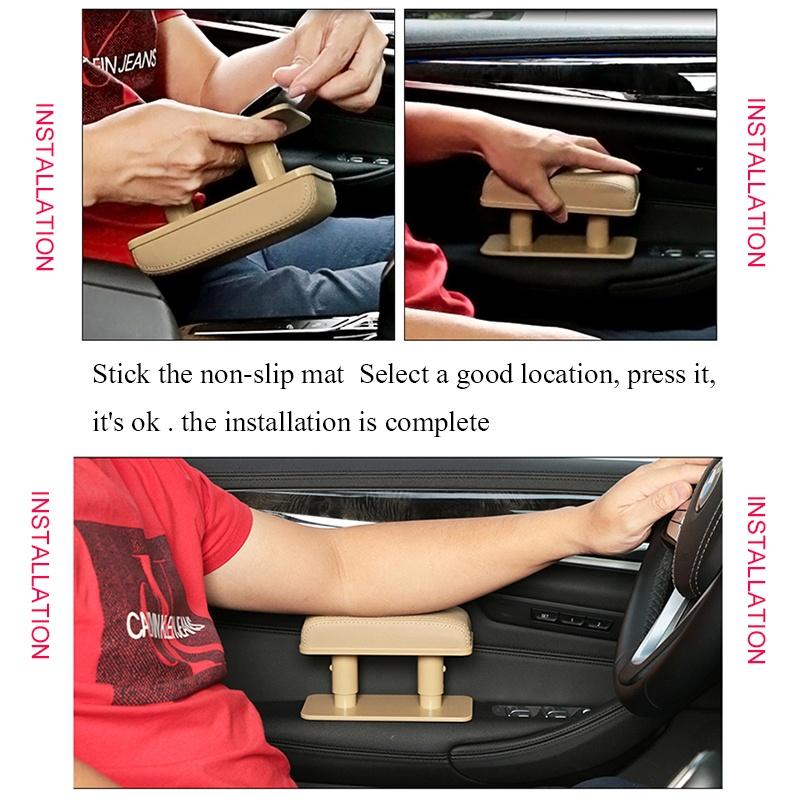 Car Elbow Rest Armrest Heightening Pad   Leather Height Adjustable Car Accessories