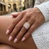 Women's Ring: New Exaggerated Heavy-Duty Design Square Diamond-Studded Ring with Exquisite and High-End Feel