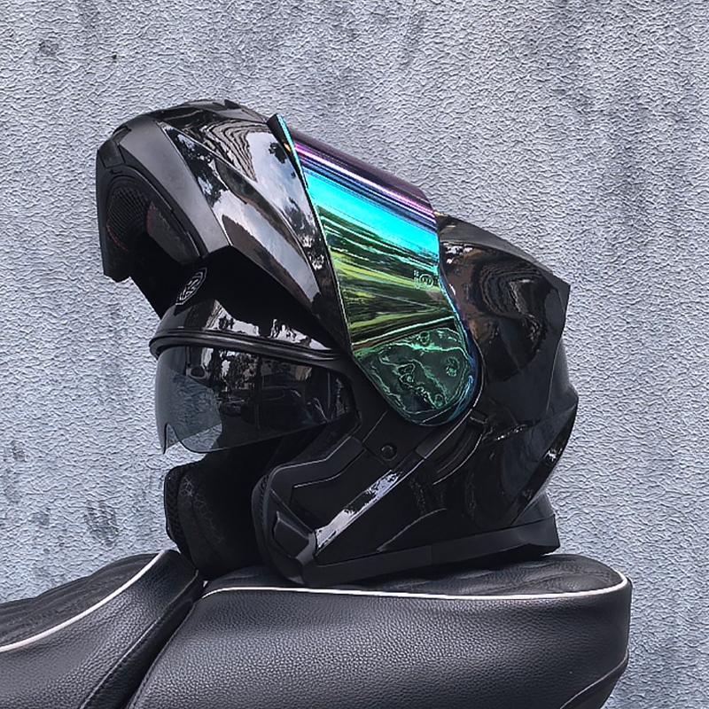 ORZ-162 motorcycle helmet, modular flipped full face helmet, long-distance off-road helmet with built-in sunshade