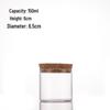 Glass Tube Storage Canister with Wooden Stopper, Rubber Seal, 65mm Opening - Ideal for Tea, Spices, Collectibles