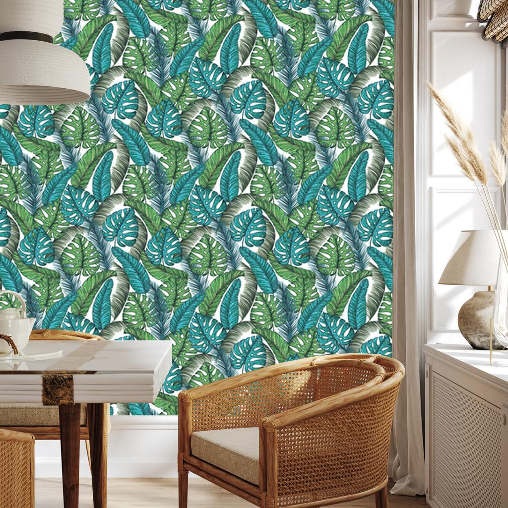 Monstera Jungle Leaves Wallpaper for Living Room and Bedroom 50x1000