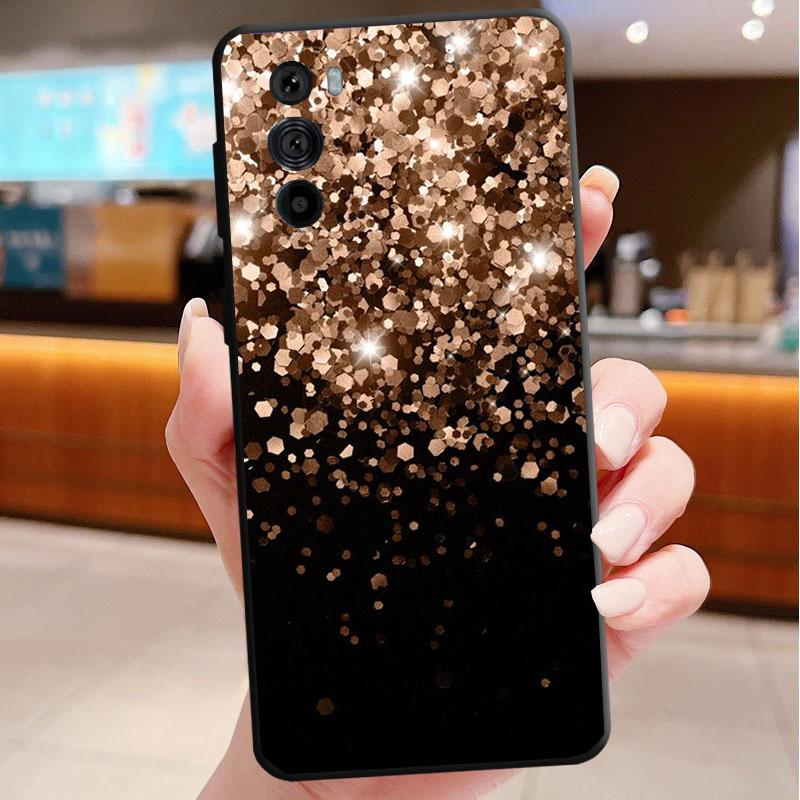 Phone Case For Motorola Edge 50 40 Pro 60 50 40 30 Ultra Neo Fusion Moto G85 G72 G53 G54 G84 G13 G32 Love Pink Gold Rose