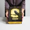 Handmade Leather Journal with Vintage Crow Art | 5x7 Inch Deckle Edge Paper Notebook | Gothic Raven Design | Gift for Writers & Artists