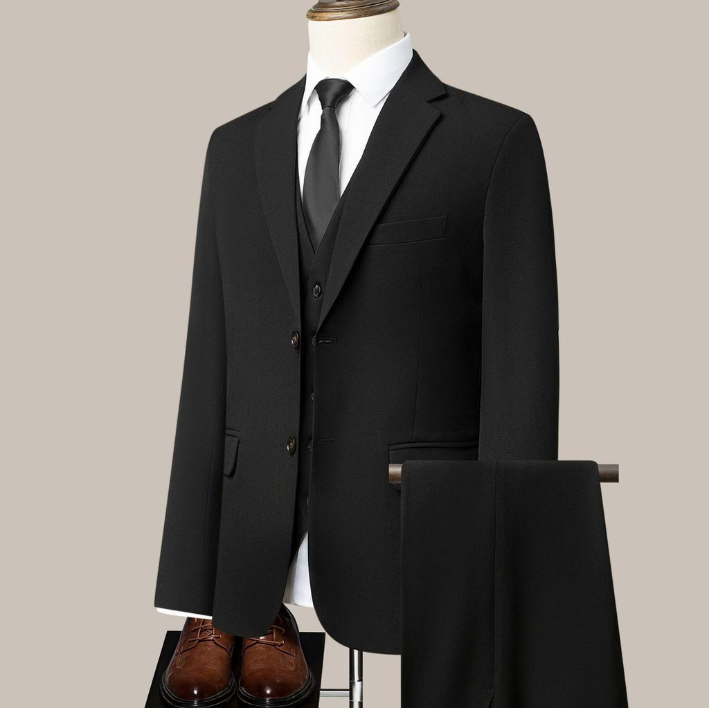 Men's Slim-Fit Business Casual Suit Set for Weddings and Interviews