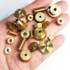 3pcs 0.5M Copper Spur Gear Set: 8T/10T/20T/24T, 1.95mm/3.95mm/2.51mm Bore Precision Brass Gears for DIY Models