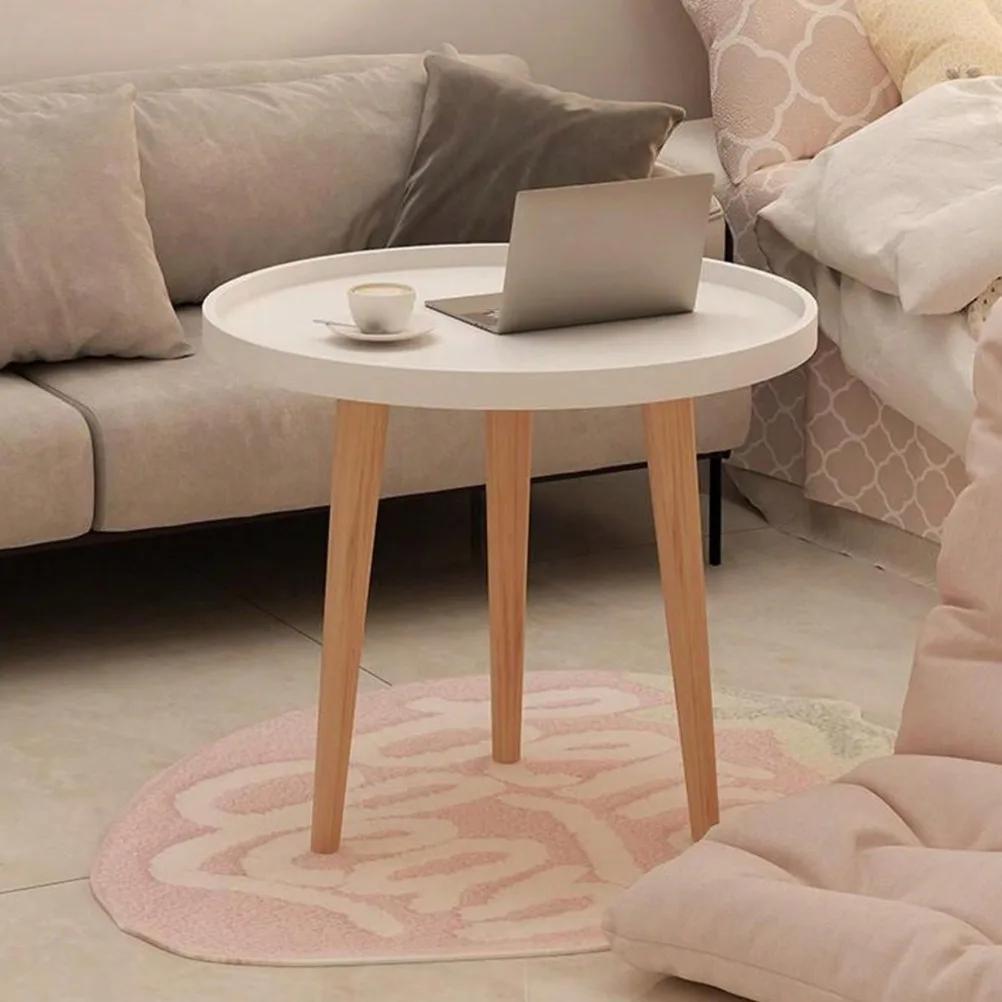 Moderner Massivholzbeine Couchtisch Wohnzimmer Sofabeistelltisch Schlafzimmer Runder Couchtisch Wohnzimmermöbel Dekoration