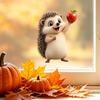 Herbst Cartoon Igel Statisch Haftend Fensteraufkleber Selbstklebend Abnehmbar Geschäft Zuhause Dekoration
