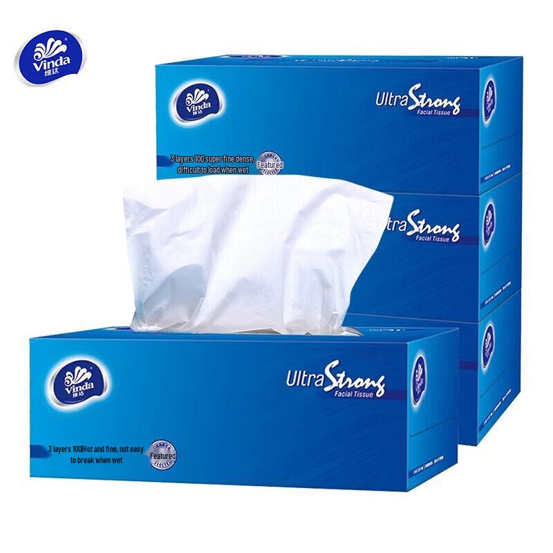 Vinda Ultra Strong 3-Ply Box Facial Tissues