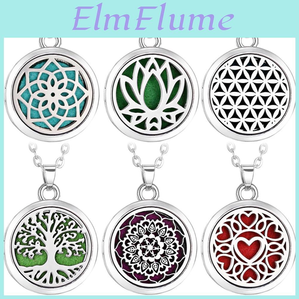 Life Of Tree Stainless Alloy Steel Locket Pendant Aroma Diffuser Necklace