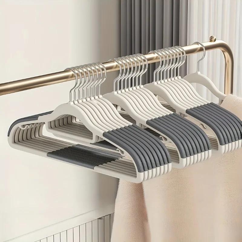 10/20pcs Heavy-Duty Non-Slip Hangers- Extra Thick Rotating Shoulder Design for Wet/Dry Clothes, Space-Saving Closet Organization
