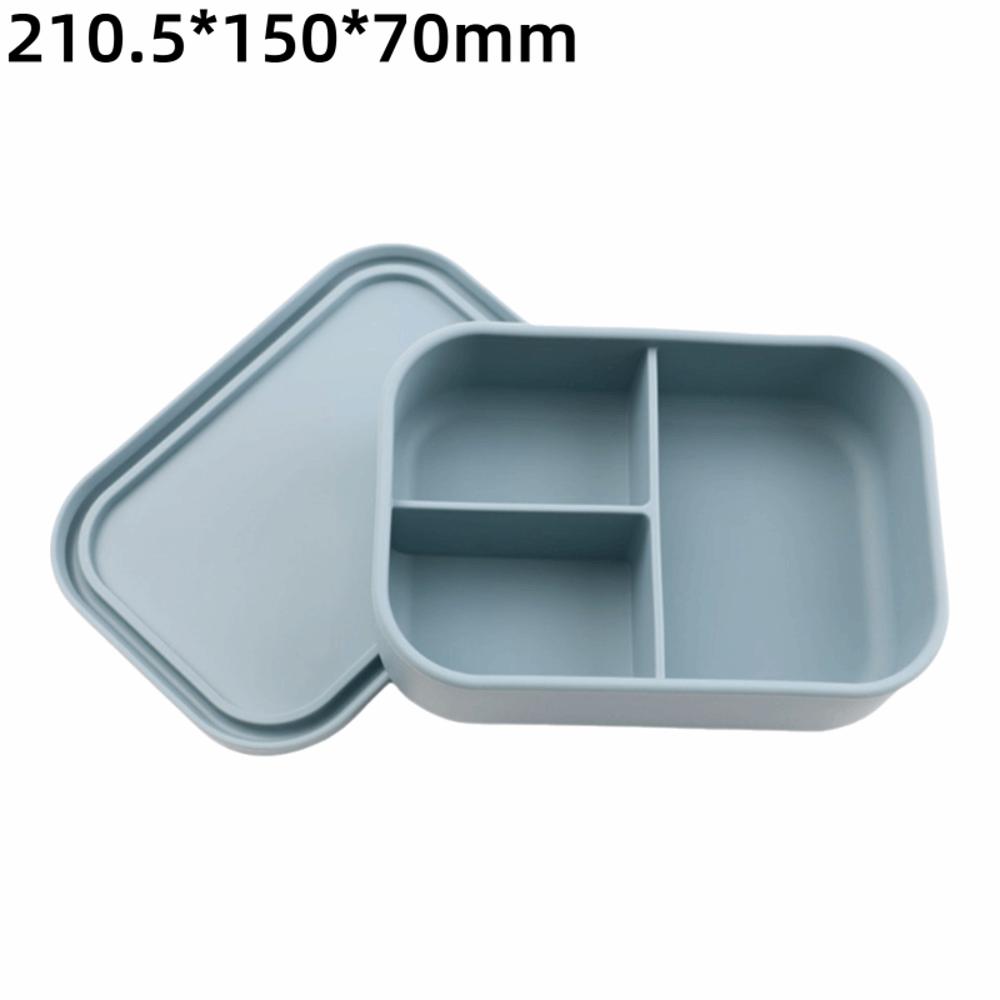 700/1300ml 3 Gird Lunch Box Silicone Divided Microwave Oven Lunch Box Leakproof BPA Free Food Container Office Worker