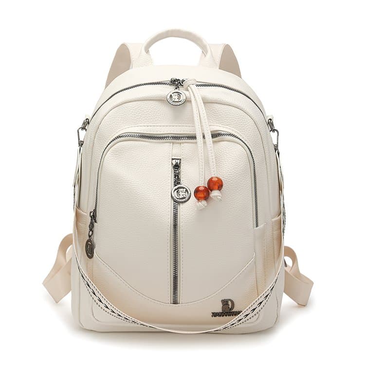 

Litchi pattern backpack large capacity student backpack off білий колір