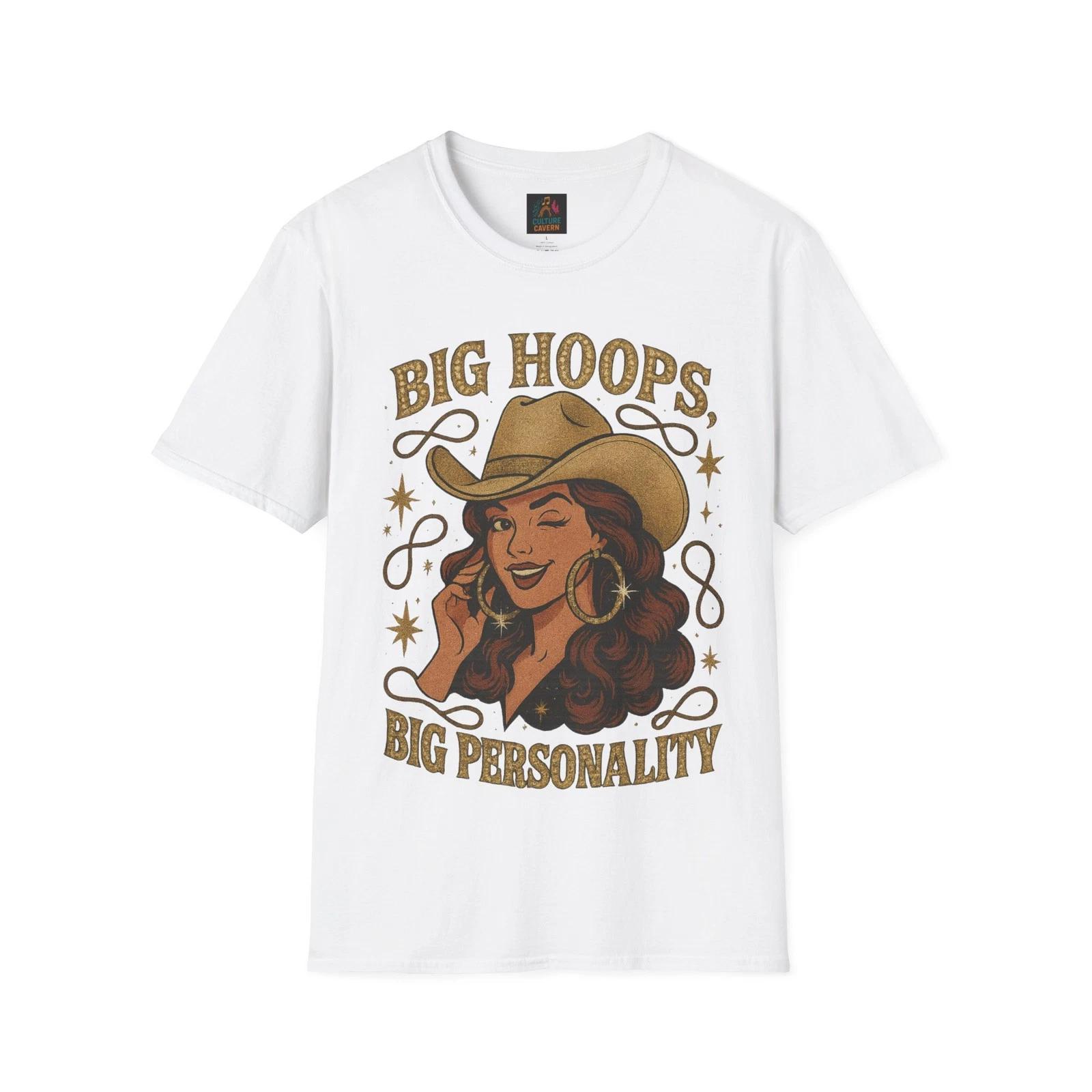 Big Hoops, Big Personality T-Shirt, Fun Graphic Tee, Casual Wear, Gifts [...] 4XL