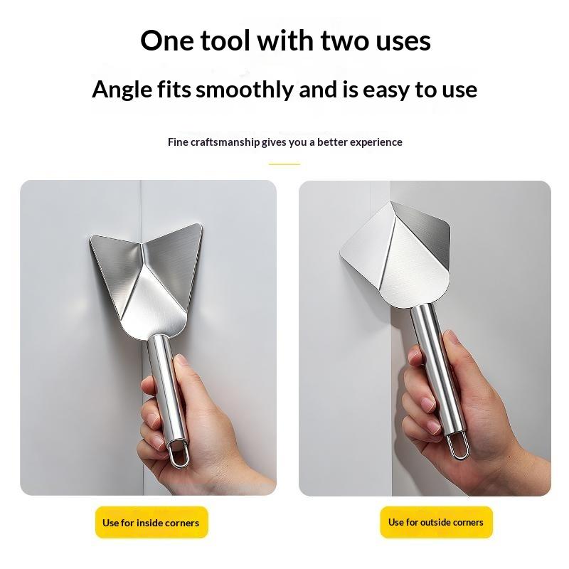 Stainless Steel Drywall Corner Trowel Dual Use For Inside Outside Corners Perfect For Wall Plastering Home Renovation Work