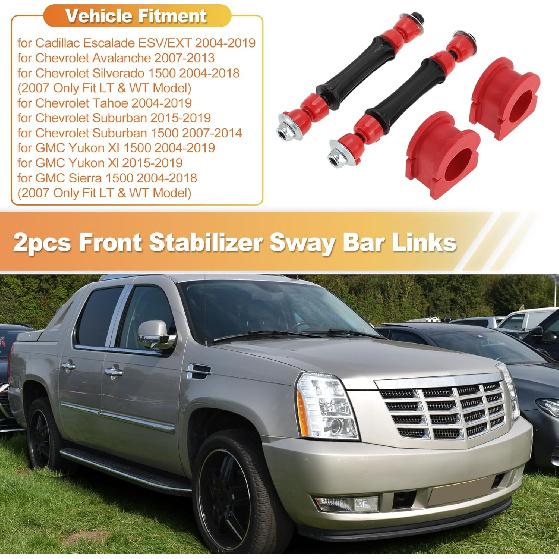 Motoforti No.K700538/K200222 2Pcs Front Sway Bar Links Stabilizer Link Kit With Bushings For Cadillac Escalade For Chevy Tahoe Silverado Avalanche