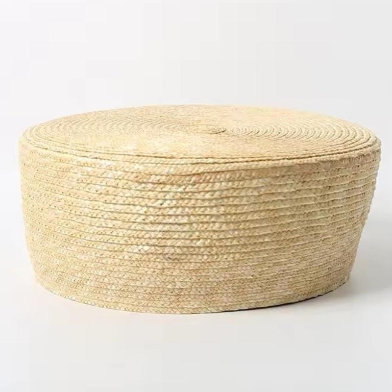 

Delicate Fine Wheat Straw Pillbox Hat Women Fashion Casual Hand Weave Berets Summer Catwalk Concave Shape Straw Bud Painter Hat size 56cm