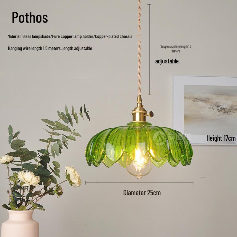 Nordic Retro Brass Glass Pendant Light - Ideal for Bar, Restaurant, Bedside, or Cafe.