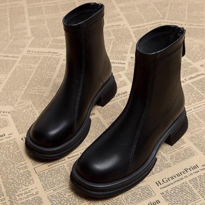 Soft Leather Soft Sole Fashion Boots Women's New Autumn and Winter Boots Thick Heel Thin Boots Fashion Boots Women