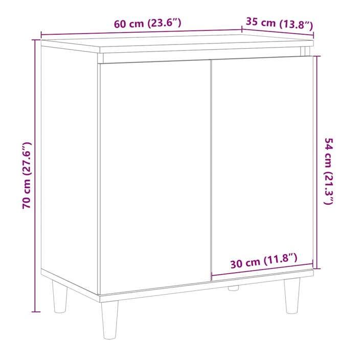 VidaXL Buffet vieux bois 60x35x70 cm bois d'ingénierie 856476
