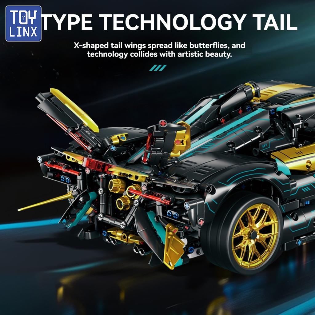 ToylinX 1:10 Mechanical Building Block Supercar Set Realistic STEM Educational Toy Kids Perfect Christmas Birthday Holiday Gifts