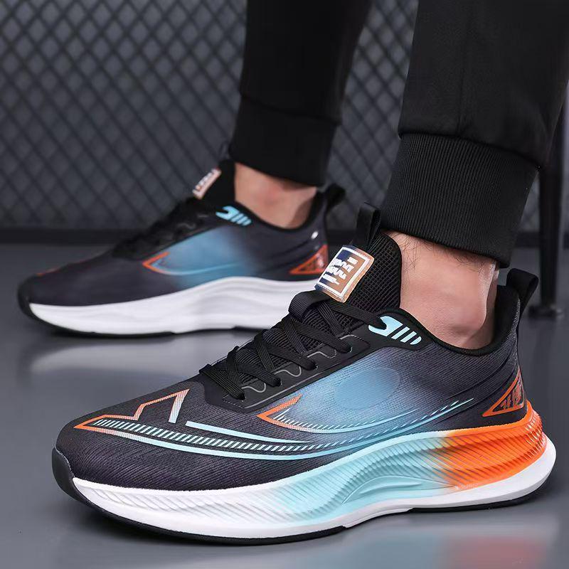 Men's Lightweight Mesh Sneakers: Breathable, Non-Slip, Fashionable, Casual Shoes with Thick Sole for Running.