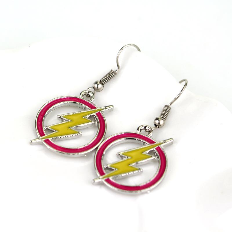 The Flash Logo Barry Allen Drip Oil Dangle Earrings for Women