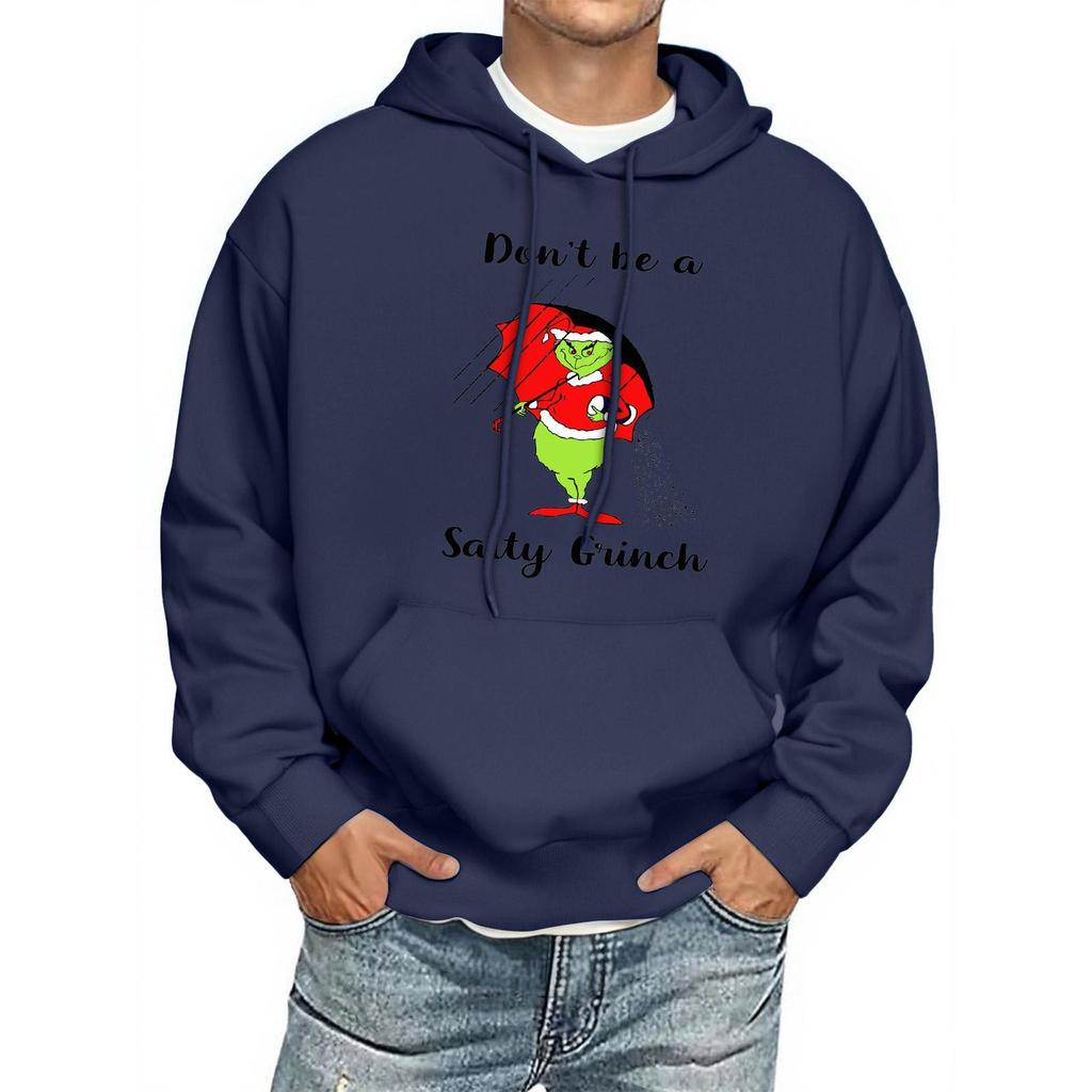 Men's Print Hooded Sweatshirt Long-Sleeve Casual Pullover Hoodie Hooded Sweatshirt