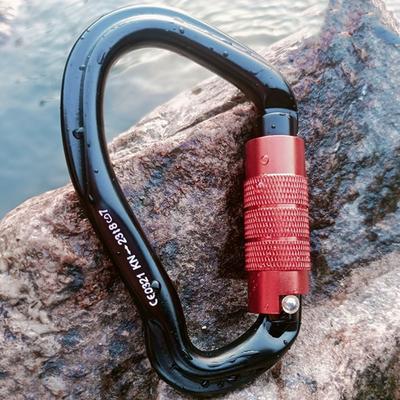 7075 Aviation Aluminum Safety Auto Lock Buckle Pear-shaped Electrophoresis Professional Carabiner Rappelling Safe