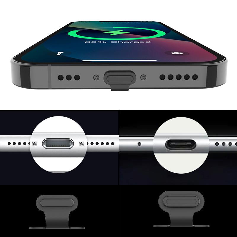 Заглушка для порта зарядки от пыли и грязи для iPhone Samsung Usb Type-C Port Protector Силиконовая заглушка от пыли Крышка от потери