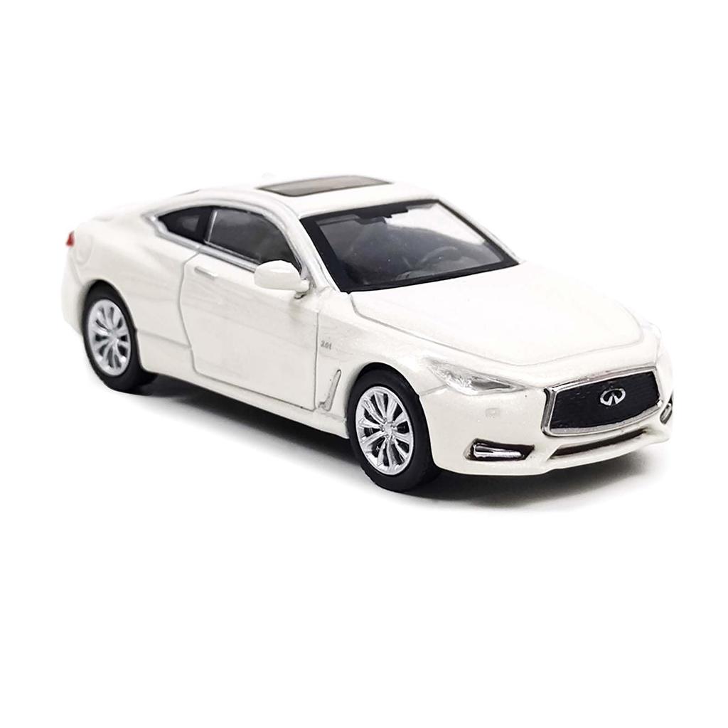 Paudi Model 1/64 Scale Infiniti Q60 2017 Model Car, White, Finished Product, for Collection