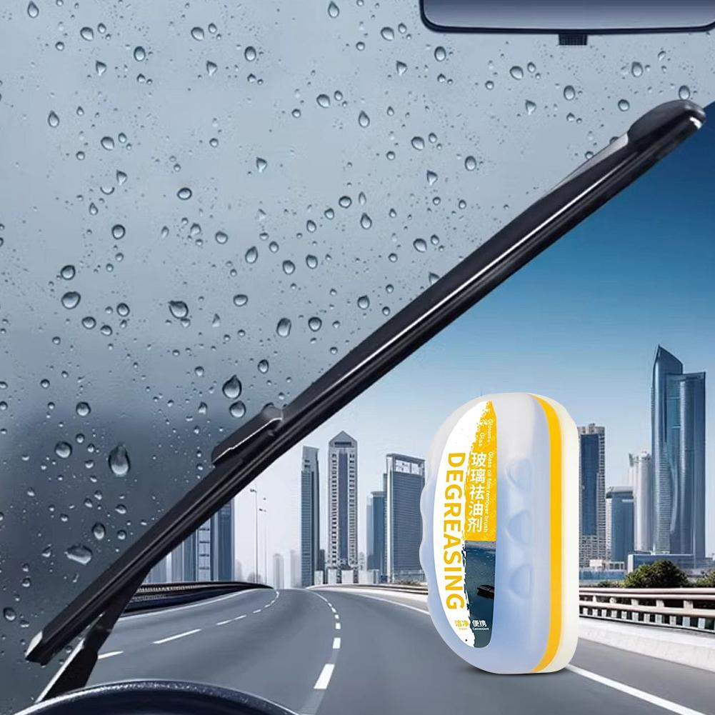 Car Glass Oil Film Remover Car Window Glass Cleaner Automobile Glass Cleaning Brush Windshield Oil Film Cleaner Auto Detailing