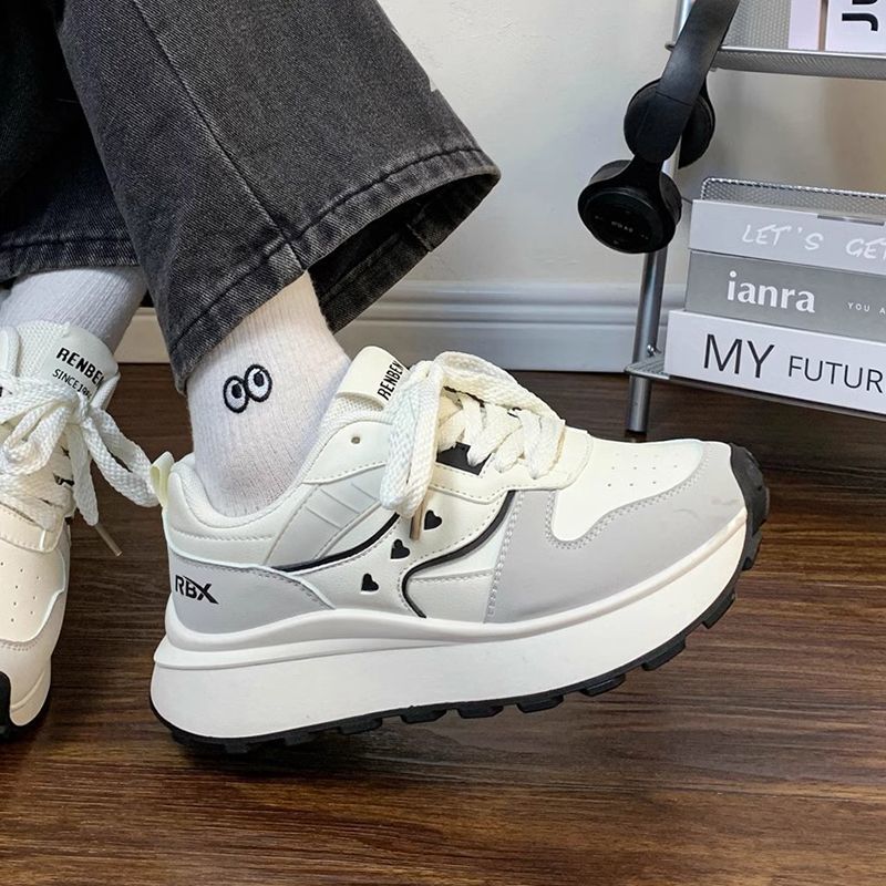 

High-value sports women 2025 popular thick-soled simple dad shoes versatile Korean version casual soft-soled breathable Forrest Gump shoes 40 чёрный