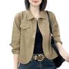 New Season Women's Thin Workwear Jacket - POLO Collar, Korean Style, Loose Fit, Versatile Short Top.