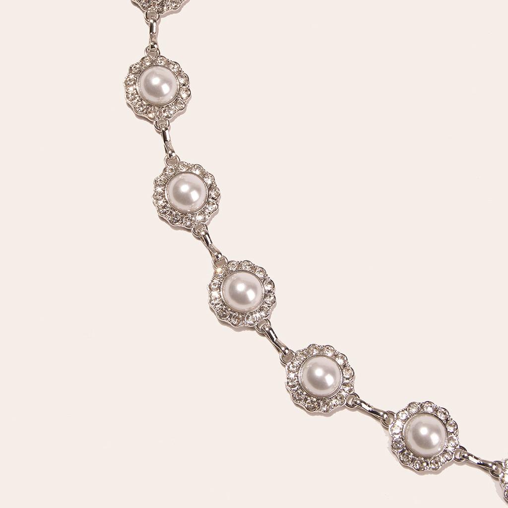 Spring New Pearl Diamond-set Metal Body Elegant Sweet and Versatile with Skirt Waist Chain