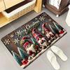 Christmas Carpet Three Santa Claus Doormat Entrance Welcome Mat Outdoor Carpet Rug For Bedroom Living Room Home Decoratio