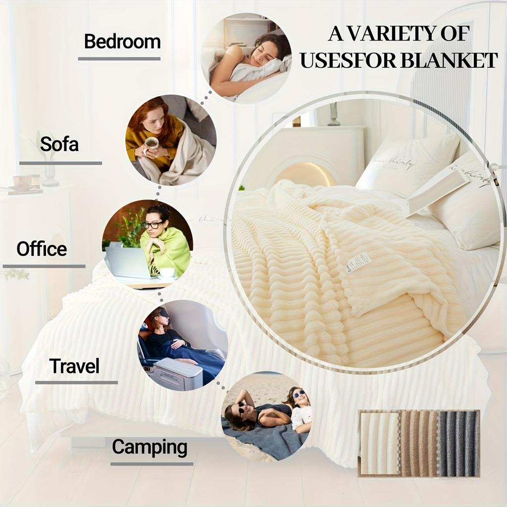 Blanket Soft and Comfortable Faux Rabbit Hair Reversible Blanket Thermal Fleece Blanket Nap Blanket Air Conditioning Blanket Office Outdoor Camping