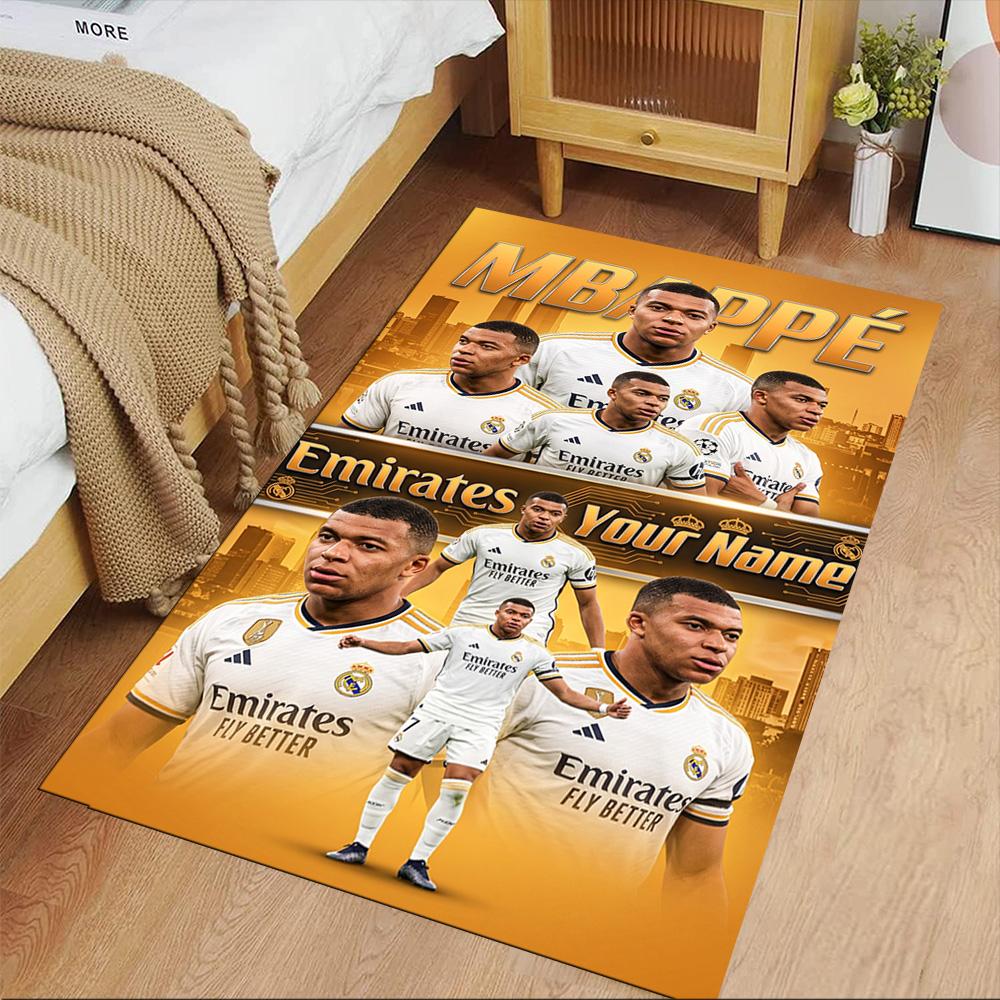 Mbappé Customize Your Name Floor Rug Office Rug Perfect for Living Rooms Dining Room Balcony Playrooms Antislip Carpet Decorate Offices