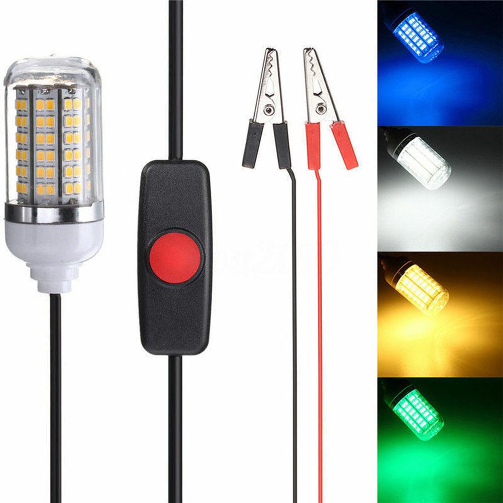 Utomhus LED-fiskeljus undervattensfiskelodslampa Ac/dc12v/24v Vattentät fisklureljus med 5 m nätsladd