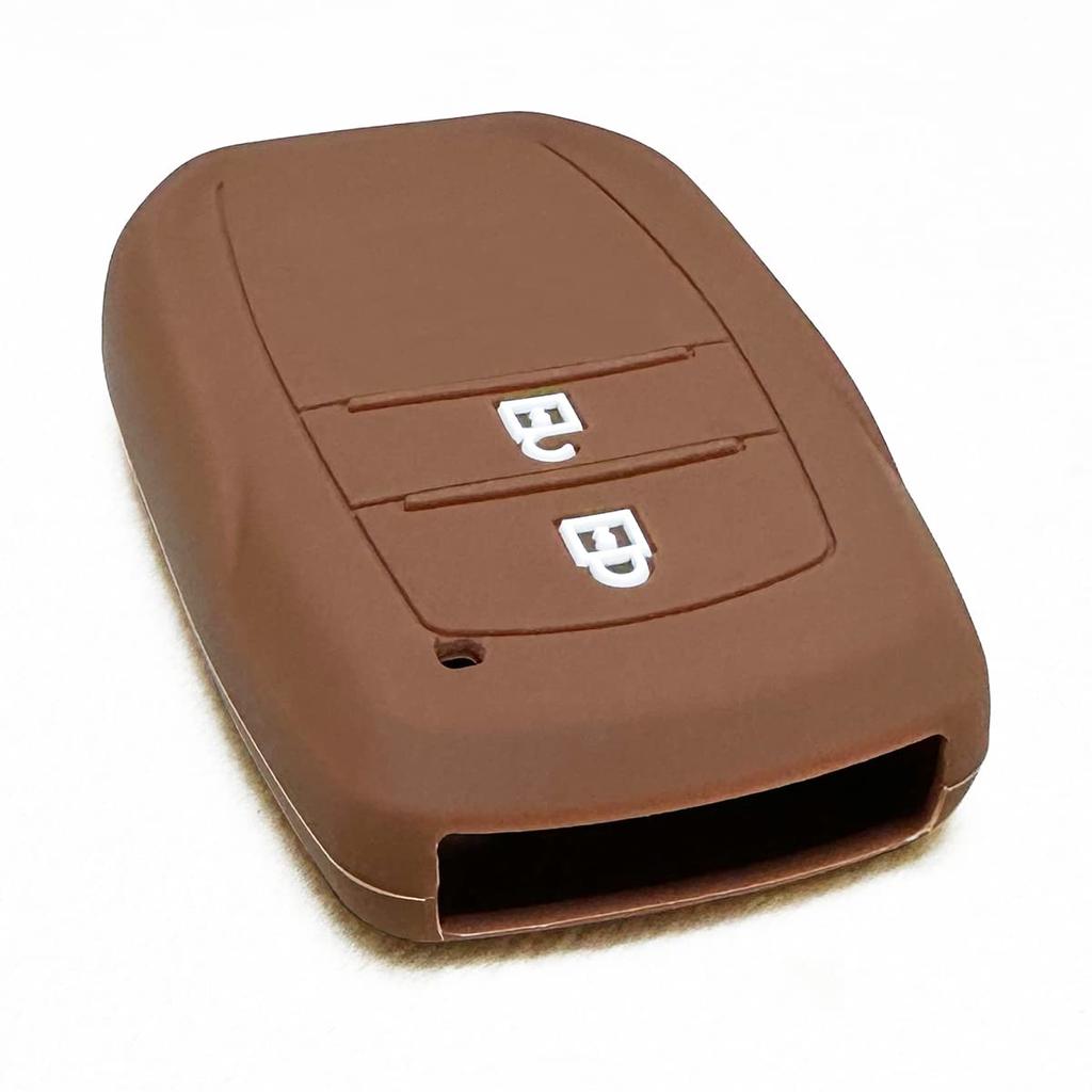 [IKT] Silicone Cover for Toyota Car Smart Key 2 Buttons Brown / New Prius