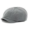 Denim Osmihranný klobouk pánský Britský baret Duck Tongue Painter Hat Retro Newsboy Hat