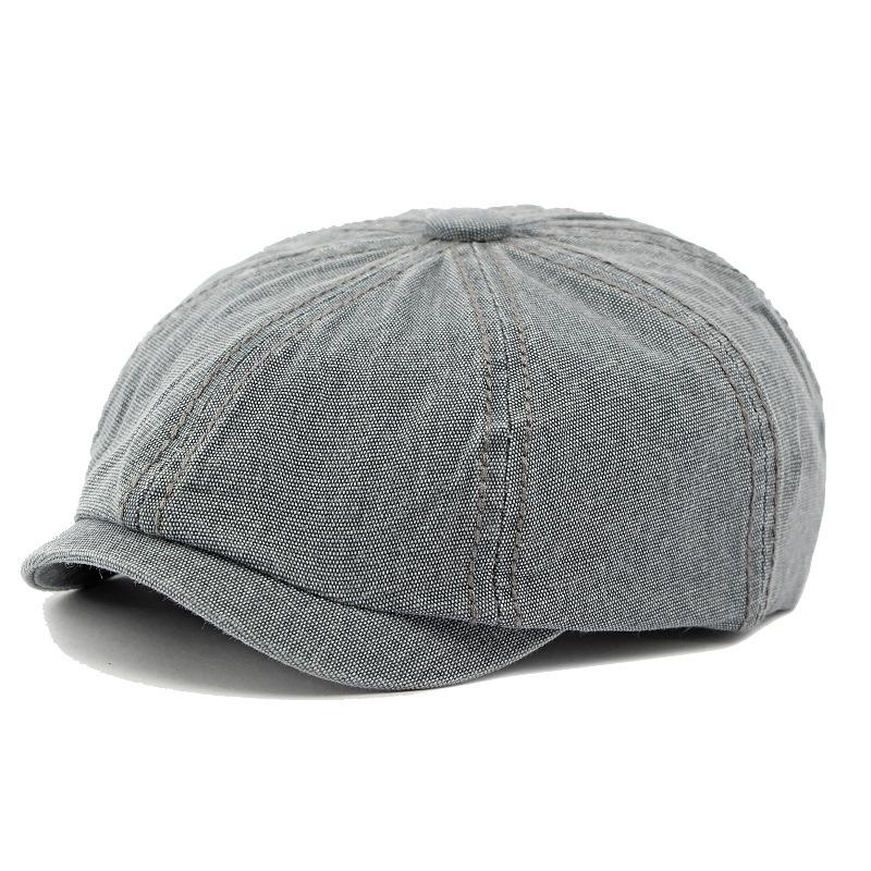 Denim Osmihranný klobouk pánský Britský baret Duck Tongue Painter Hat Retro Newsboy Hat