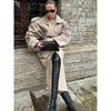 Women V-neck Lapel Belt Trench Coat Fashion Lace Up Full Sleeve Button Short Thin Windbreak 2026 New Lady Daily Street Outerwear
