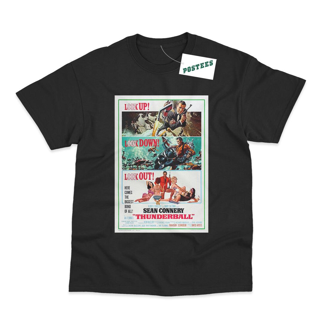 Retro Movie Poster Inspired By James Bond Thunderball DTG Printed T-shirt S