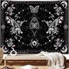 Pink Butterfly Skull Tapestry Moon Phase Mushroom Crystal Witchy Wall Hanging Dark Aesthetic Dorm Bedroom Home Decor