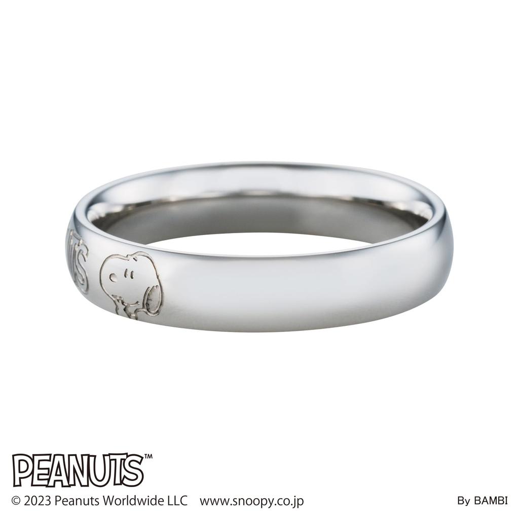 Unisex Ring Surgical Stainless Steel PEANUTS Snoopy PNST001SV [White Clover] No. 7-21 (No. 17)