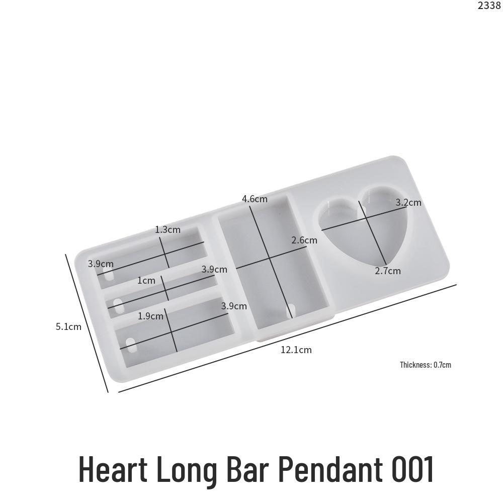 Heart & Rectangle Pendant Silicone Mold for DIY Resin Jewelry