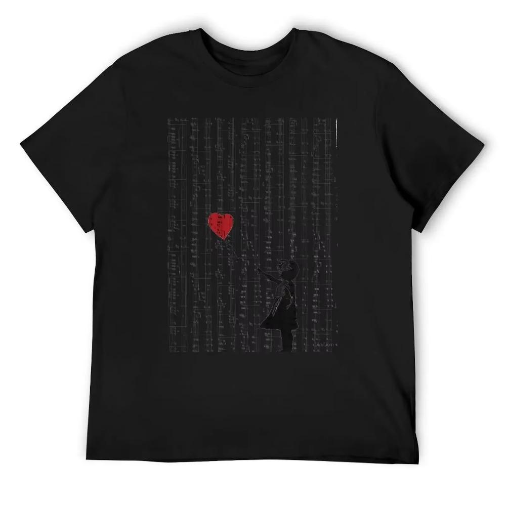 Girl With A Red Balloon T-shirts Novelty T-shirt Fresh Motion  Funny Novelty Fitness USA Size