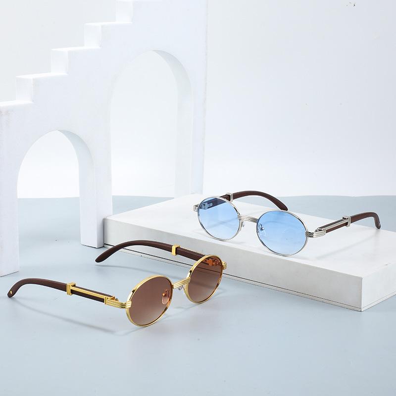 Vintage ovale solbriller solbriller med oval innfatning metallsolbriller litterære solskjermer